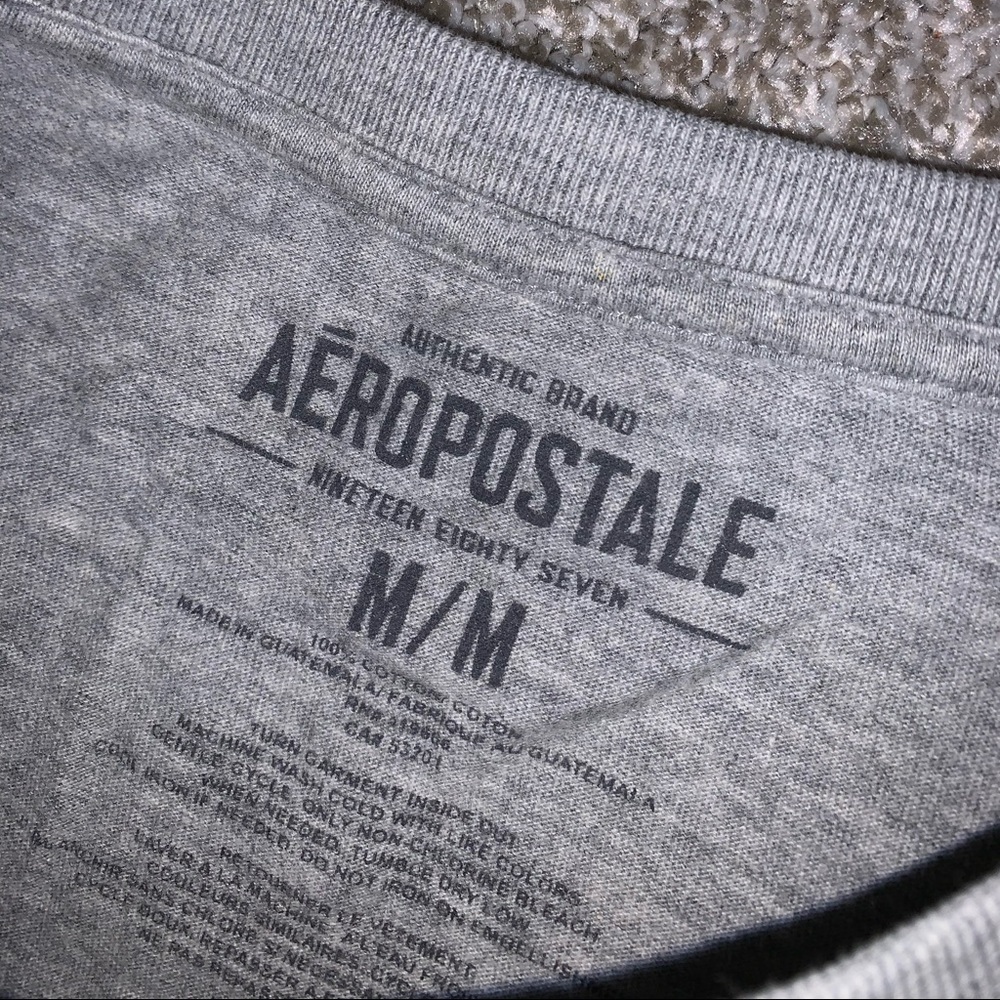 Aeropostale Gray & Blue Shirt size M - Picture 6 of 7